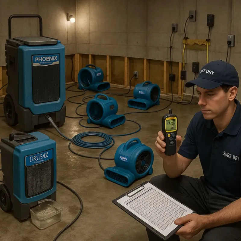 Structural Drying and Dehumidification process in Hamilton County, KS